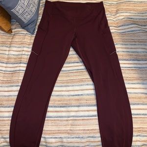 Maroon Lululemon leggings Size 8